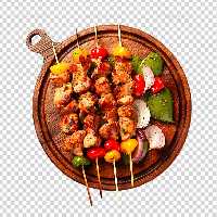 عکس PNG سینی جوجه کباب با سیخ چوبی | گرافیک با طعم تربچه