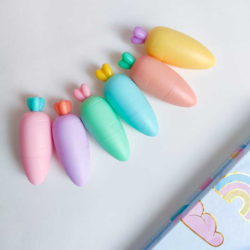 ماژیک هایلایت هویج پاستلی مدل کیفی مجموعه 6 عددی