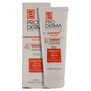 کرم ضدآفتاب و ضدچروک SPF90 بژ طبیعی پرودرما مناسب