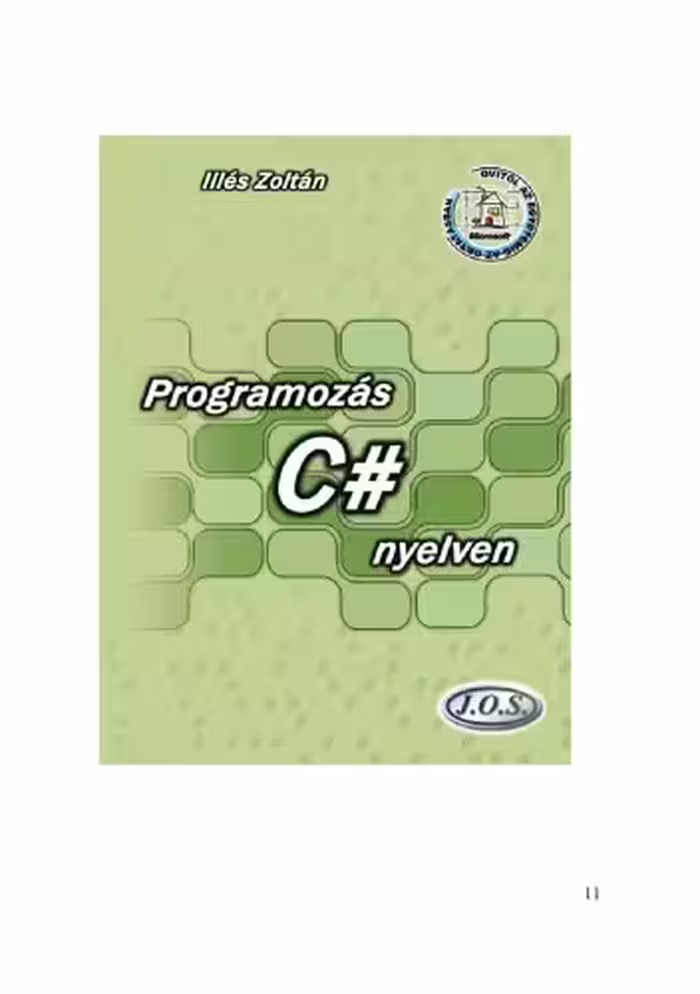 خرید و دانلود نسخه کامل کتاب Programozás C# nyelven