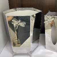 سطل و جادستمال استیل در رنگ نقره ایی 