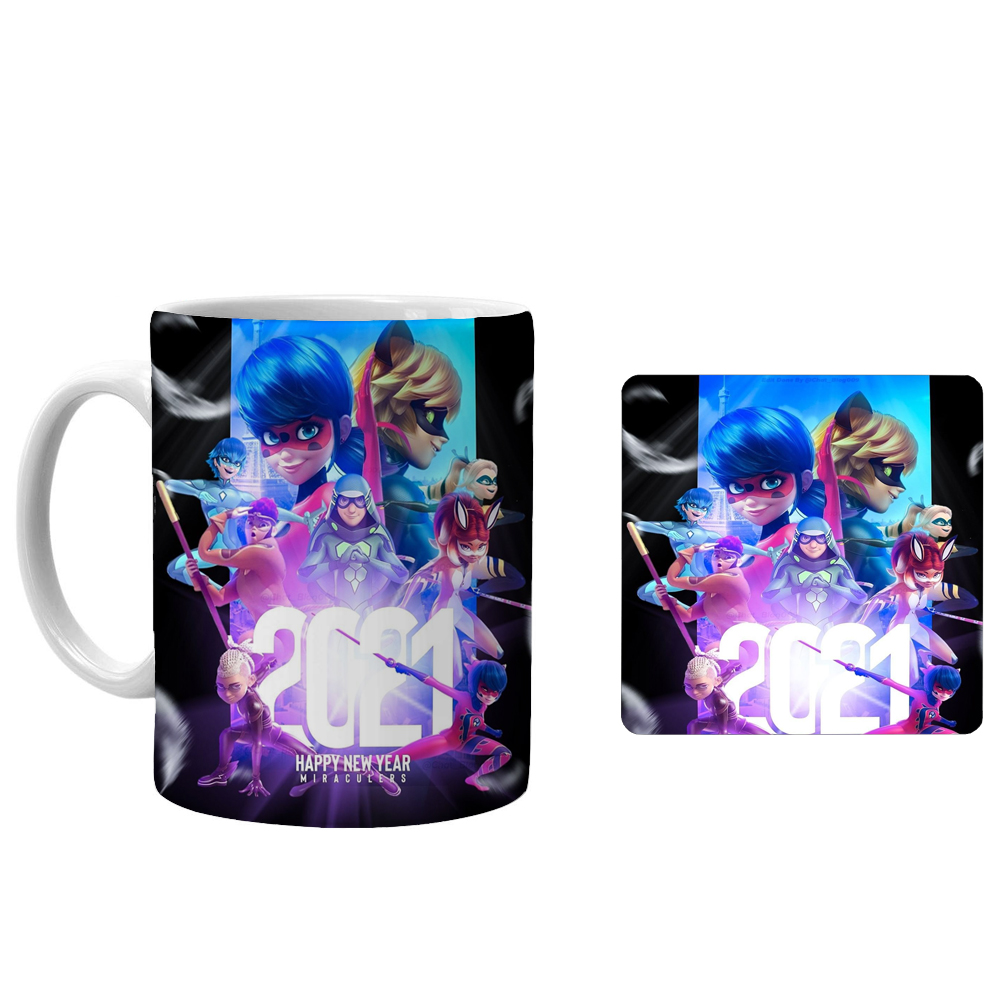 ماگ طرح دختر کفشدوزکی کد xk106 به همراه زیرلیوانی