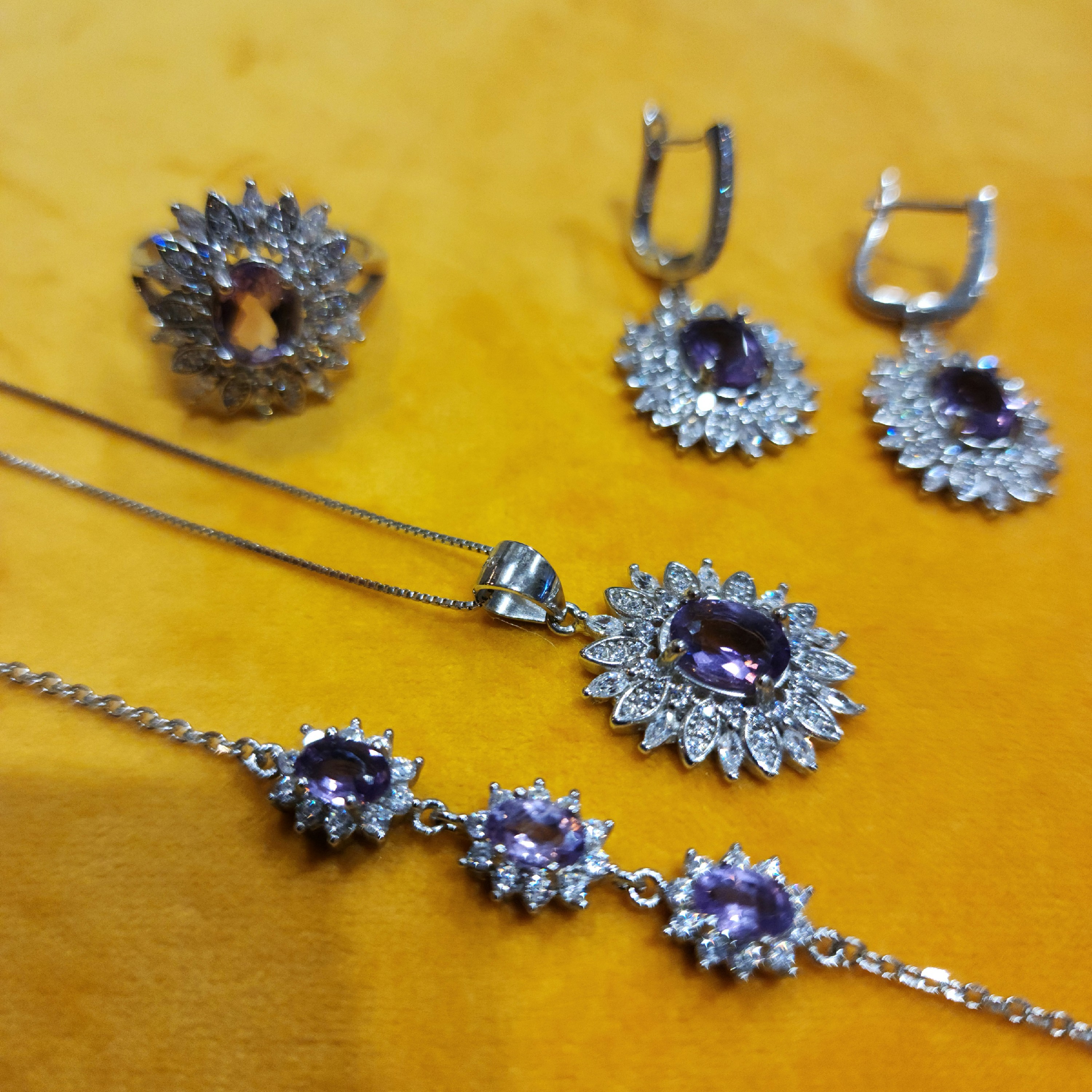 سرویس نقره سنگ آماتیس