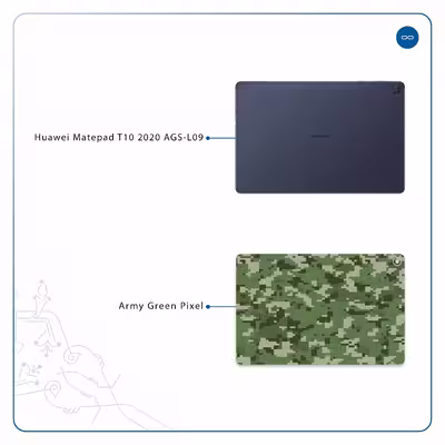 برچسب پوششی ماهوت مدل Army-Green-Pixel مناسب برای تبلت هوآوی Matepad T10 2020 AGS-L09
