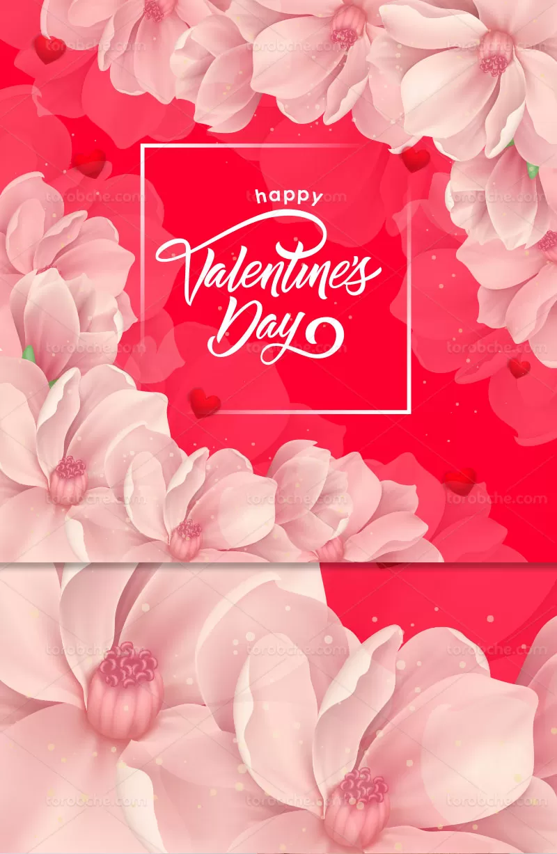 وکتور بک گراند ولنتاین طرح گل | گرافیک با طعم تربچه