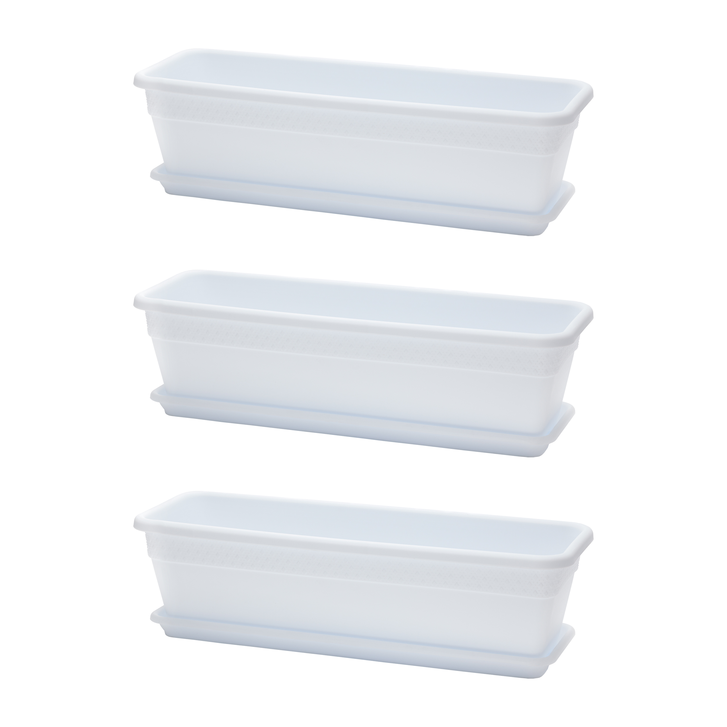 گلدان مدل پلاستیکی مستطیلی کد 603 مجموعه 3عددی