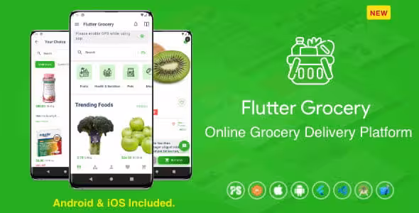 دانلود اپلیکیشن سوپرمارکت Fluter Grocery