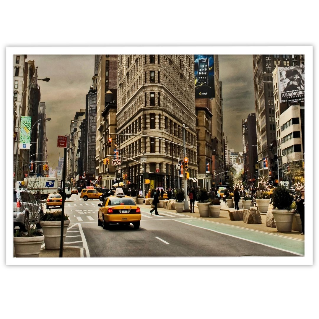 تابلو بکلیت طرح منظره شهری مدرن و تاکسی مدل W-11098