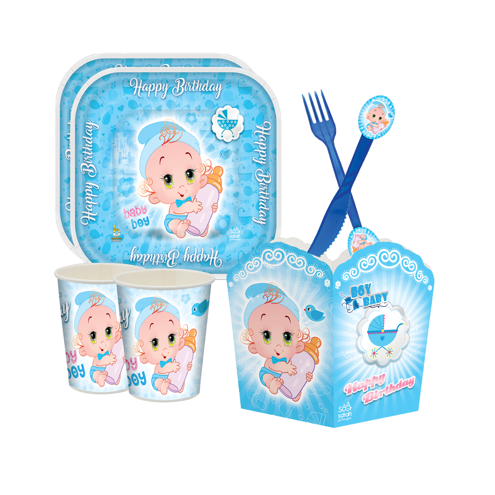 مجموعه 65 عددی تم تولد مدل بی بی طرح پسرانه