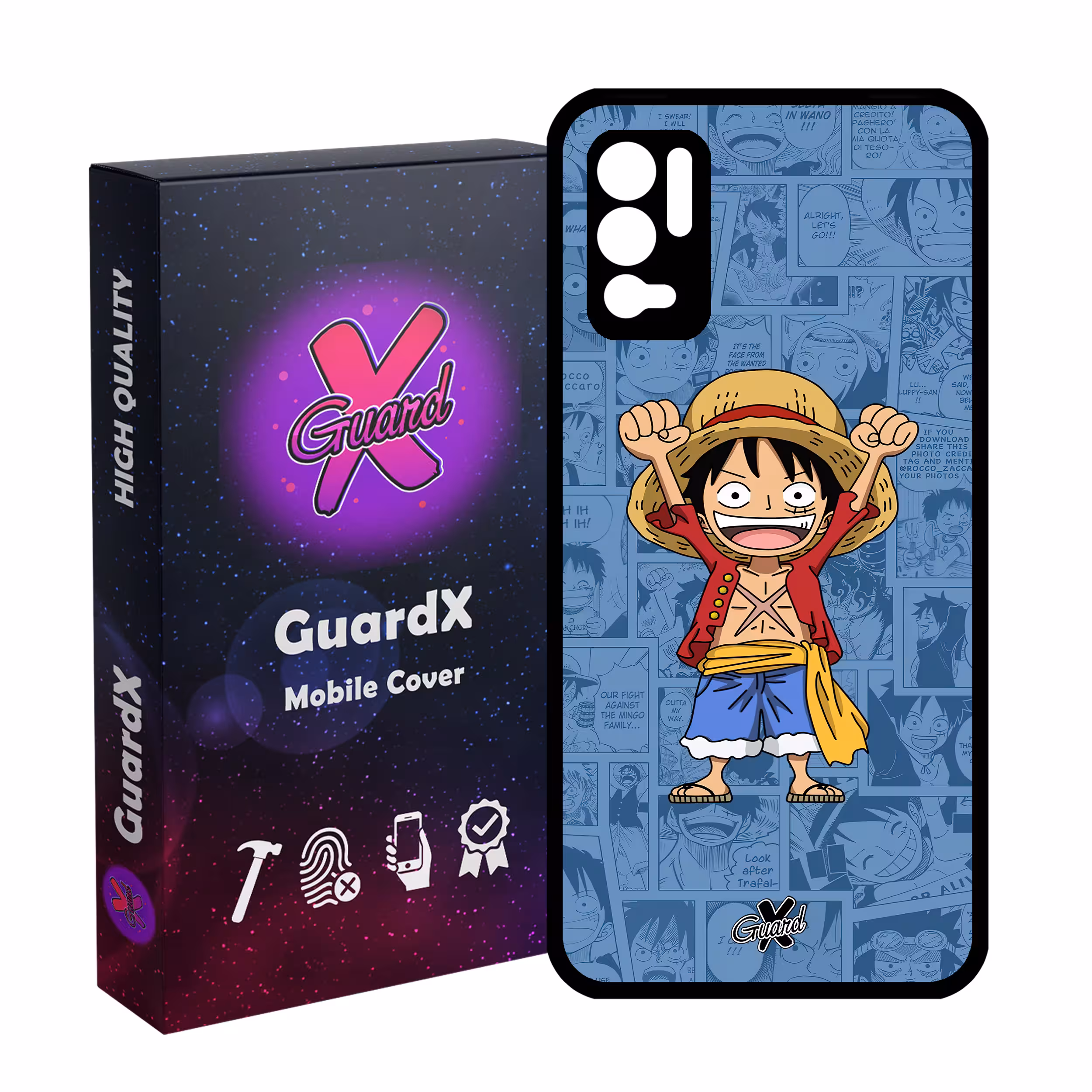 کاور گارد ایکس طرح One Piece Luffy Anime مدل Glass10464 مناسب برای گوشی موبایل شیائومی Redmi Note 10 5G/Poco M3 Pro /Redmi Note 10T 5G