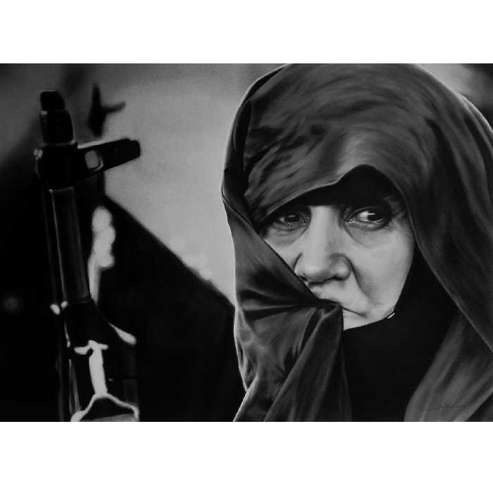 نقاشی سیاه قلم طرح مادر کد 140105