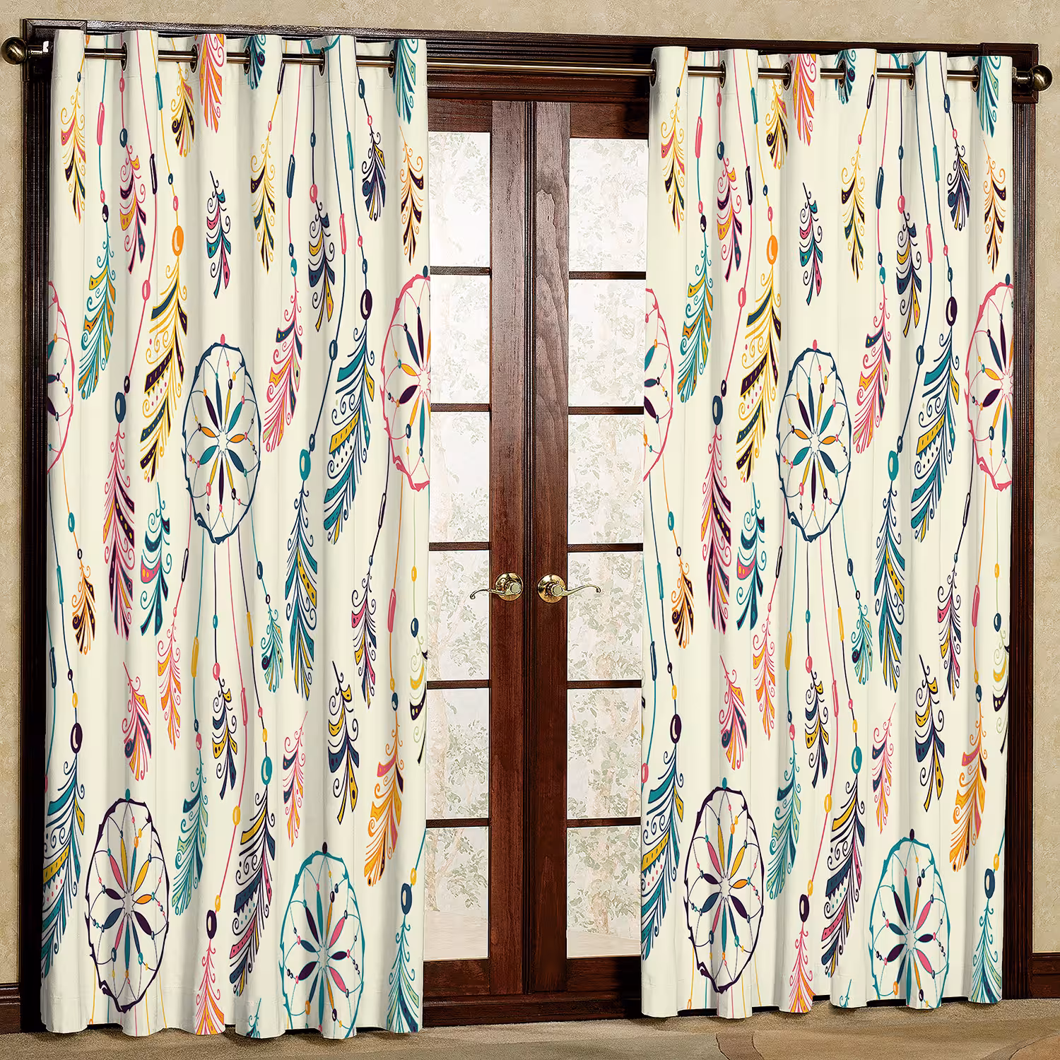 پرده مدل مکرومه هازان پانچی کد 2047 سایز 140x200 سانتی متر