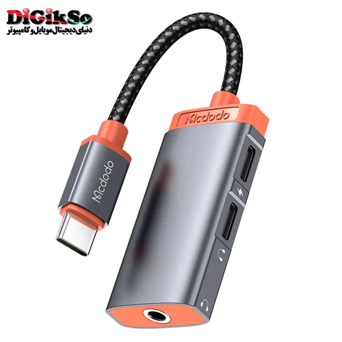 تبدیل Type C به دو پورت تایپ سی و AUX مک دودو مدل CA-0940