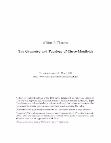 خرید و دانلود نسخه کامل کتاب Geometry and topology of 3-manifolds