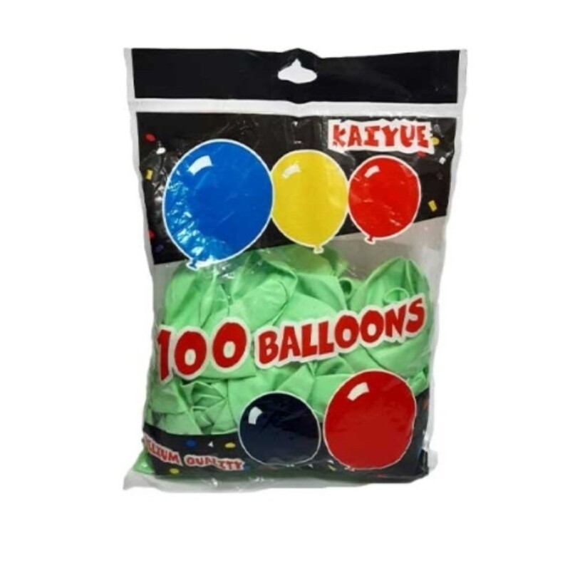 بادکنک پاستیلی سبز بسته 100 تایی