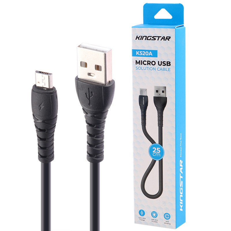کابل میکرو یو اس بی کینگ استار مدل K520A طول 25 سانتی متر