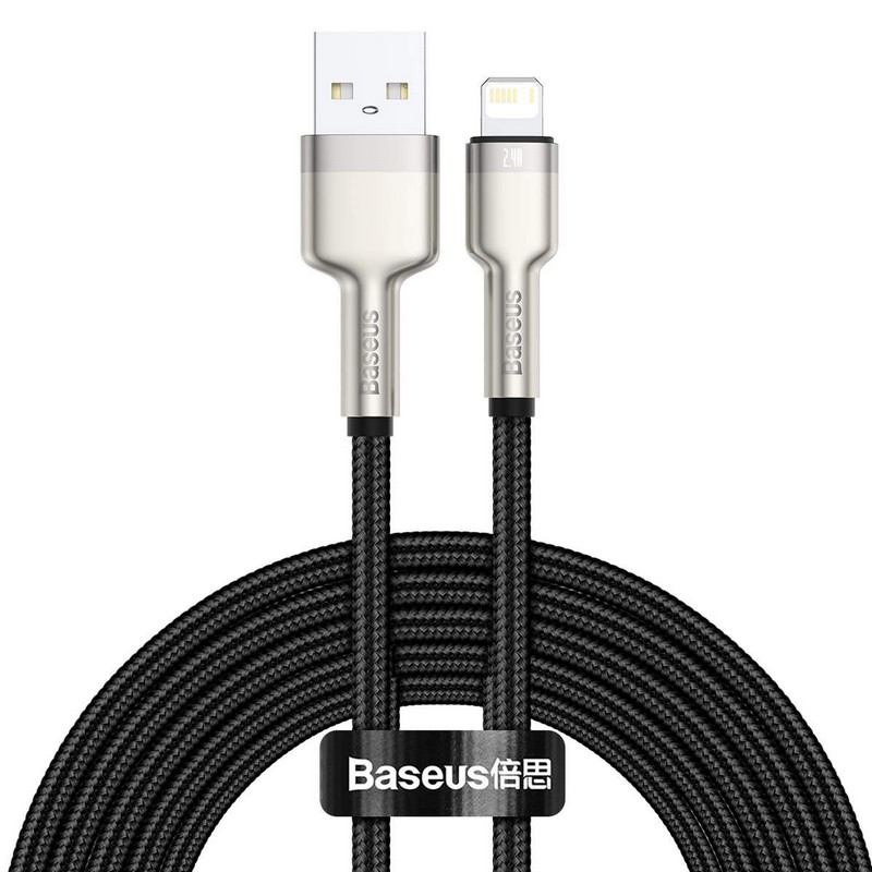 کابل شارژ USB به لایتنینگ بیسوس مدل Cafule Metal CALJK-B01 طول 2 متر توان 24 آمپر