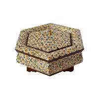 شکلات خوری خاتم کاری مدل 6 ضلعی کد 1810-1f3