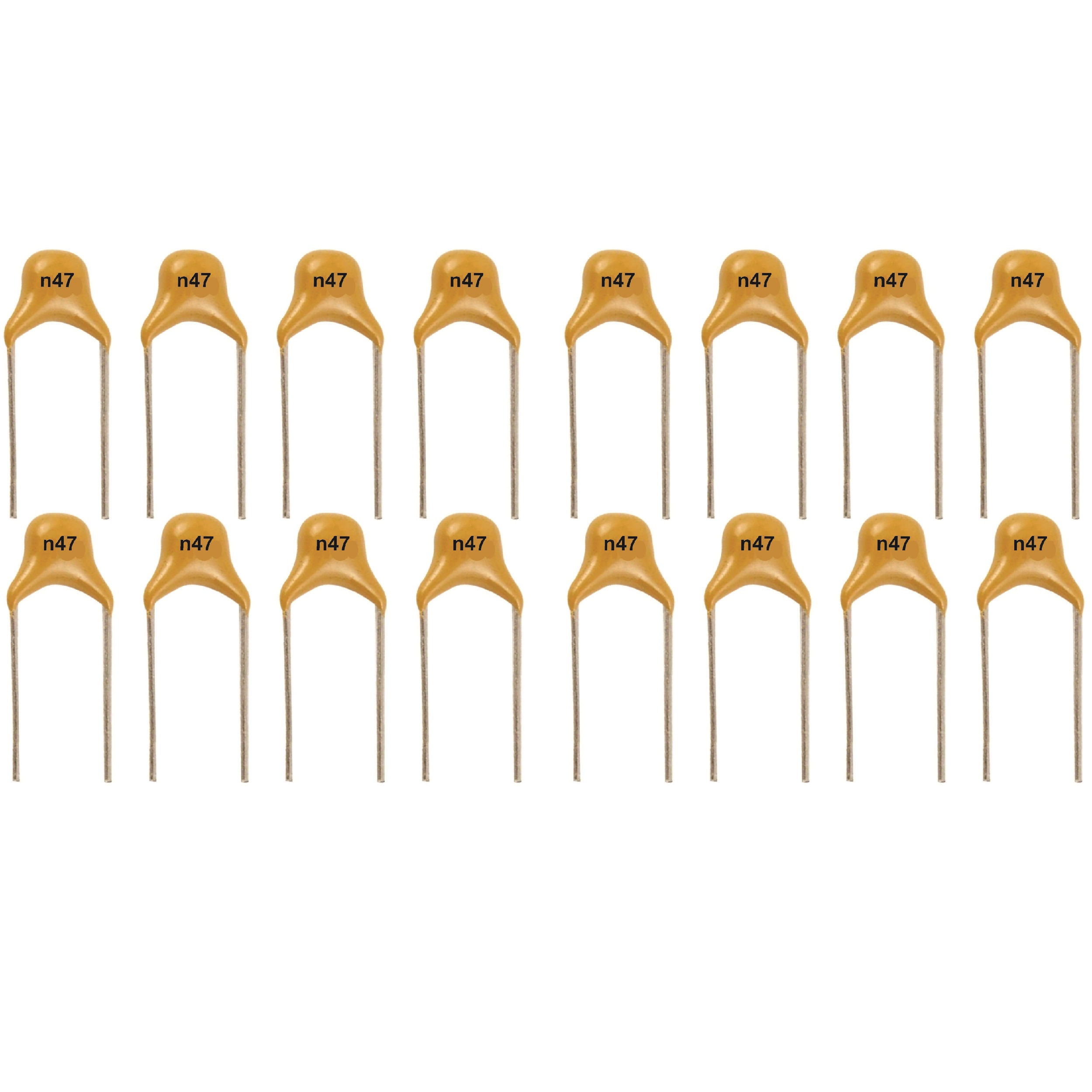 خازن عدسی 470 پیکوفاراد مدل n47 بسته 20 عددی