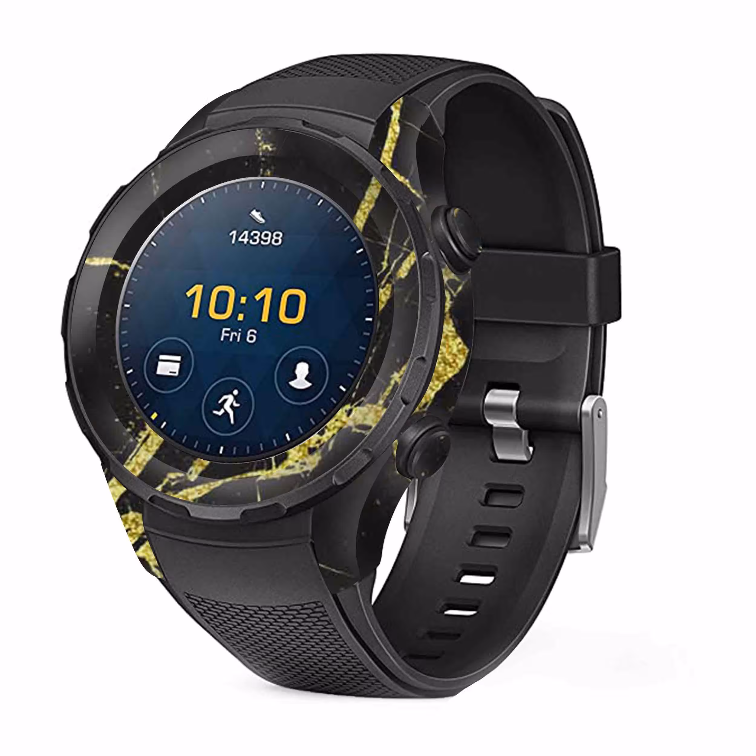 برچسب ماهوت طرح Graphite-Gold-Marble مناسب برای ساعت هوشمند هوآوی Watch 2