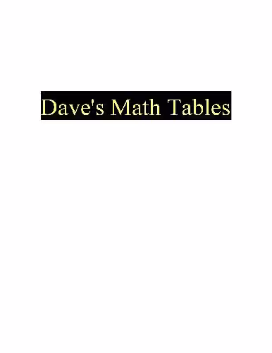 خرید و دانلود نسخه کامل کتاب Math Tables