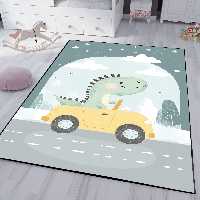 فرشینه اتاق کودک دایناسوری با ابر و ستاره HQ-3237