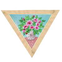 تابلو نقاشی رنگ روغن مدل برجسته طرح گل کد 3556