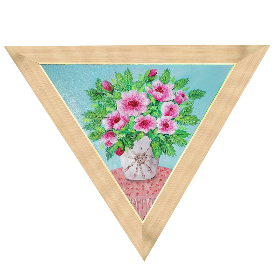 تابلو نقاشی رنگ روغن مدل برجسته طرح گل کد 3556