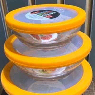 ظروف درب دار شیشه ای با درب ژله ای