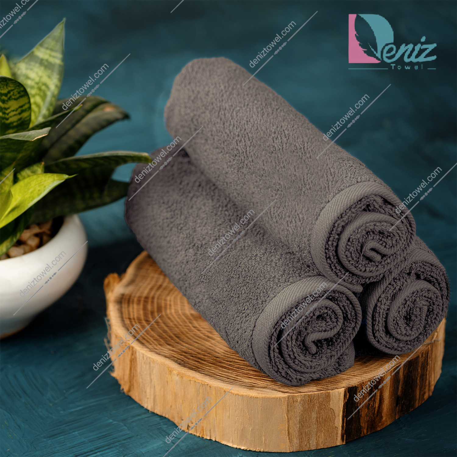 حوله دستی بسته سه عددی ساده رنگ شکلاتی