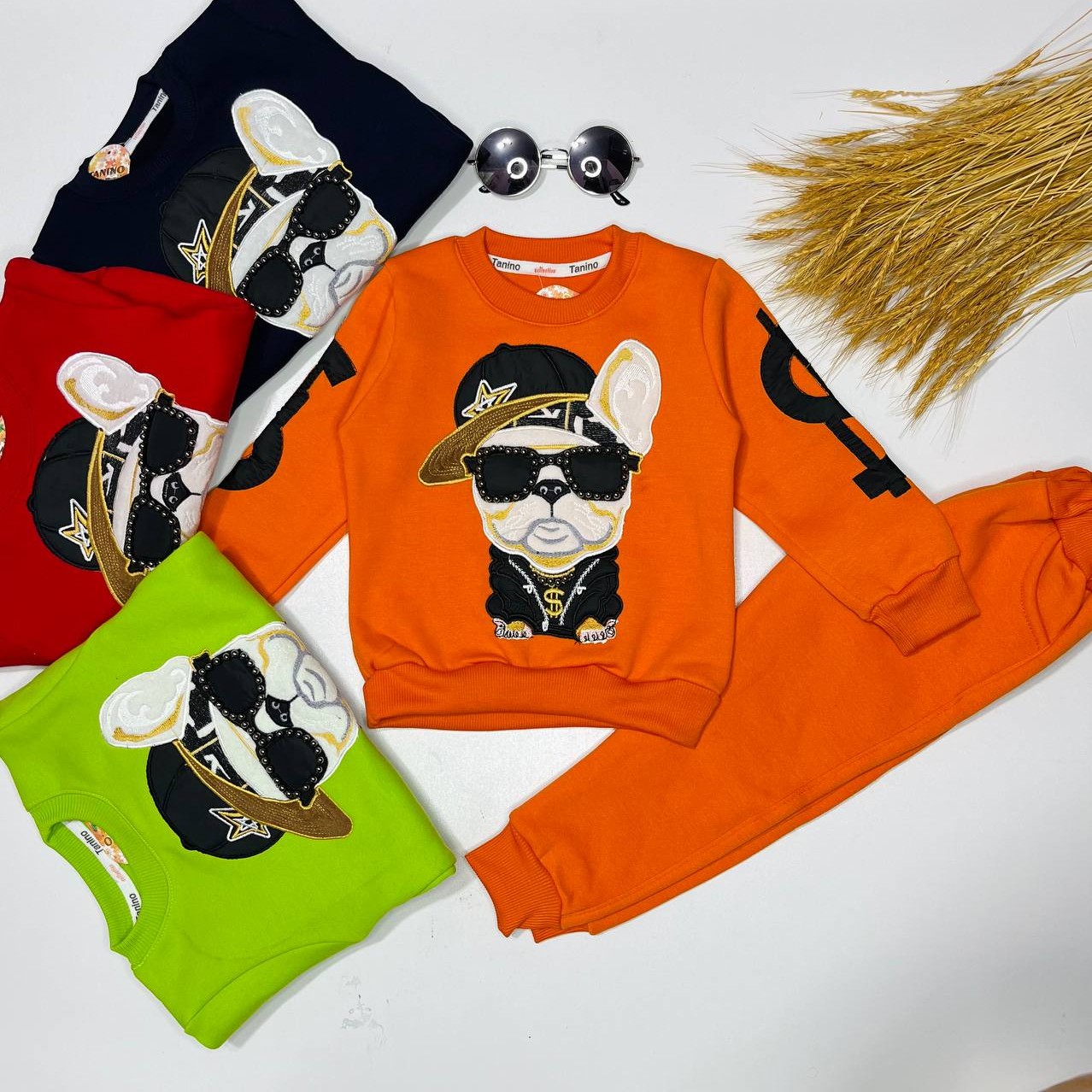 ست بلوز و شلوار پسرانه طرح سگ مناسب پاییز و زمستان