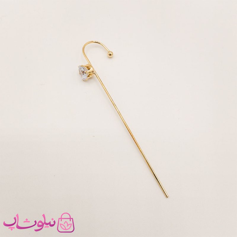 گوشواره زنانه کراس تک نگین