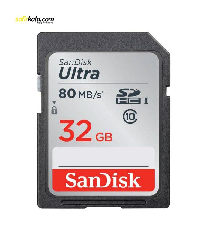 کارت حافظه SDHC سن دیسک مدل Ultra کلاس 10 استاندارد UHS-I U1 سرعت 533X 80MBps ظرفیت 32 گیگابایت