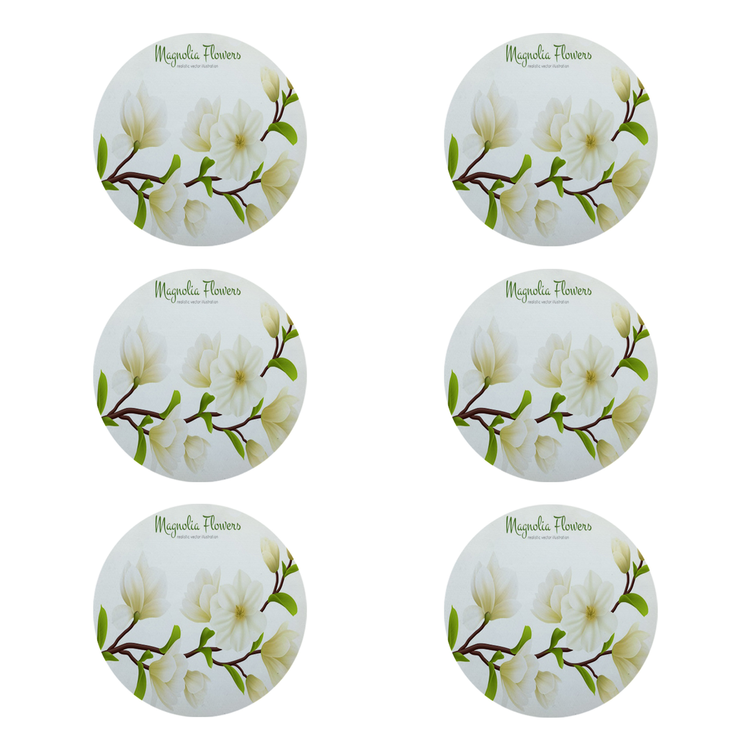 زیر لیوانی طرح گل کد 8024 بسته 6 عددی