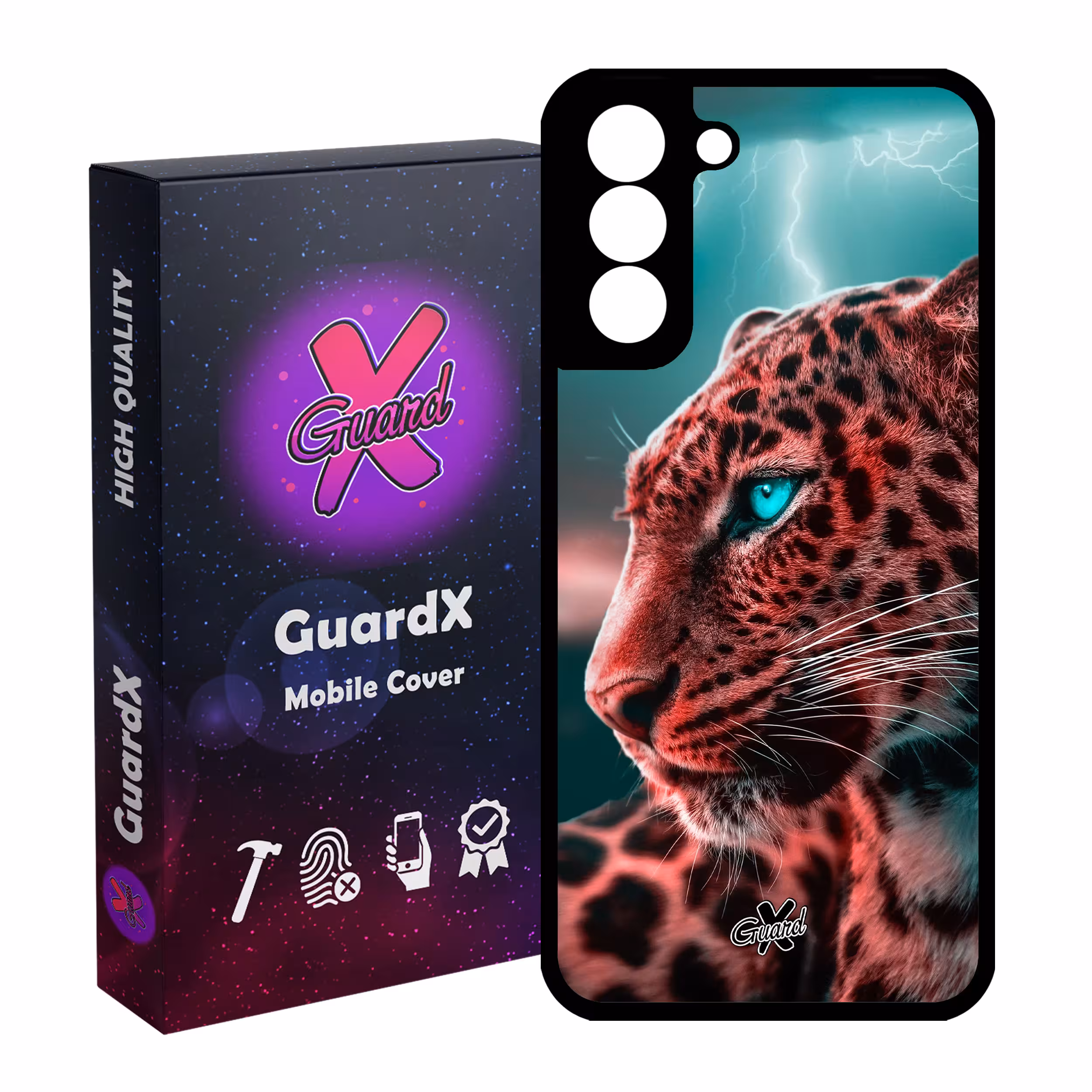 کاور گارد ایکس طرح پلنگ مدل Glass10233 مناسب برای گوشی موبایل سامسونگ Galaxy S21 FE