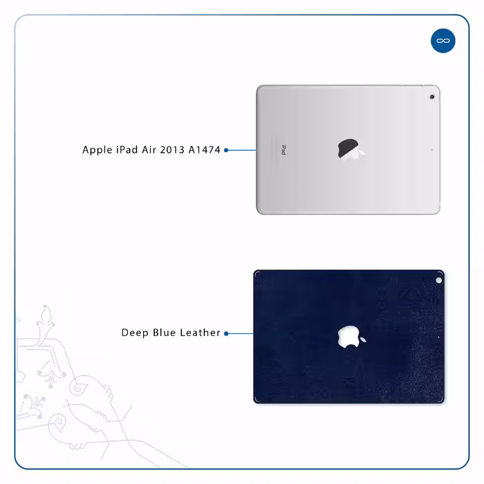 برچسب پوششی ماهوت مدل Deep-Blue-Leather مناسب برای تبلت اپل iPad Air 2013 A1474