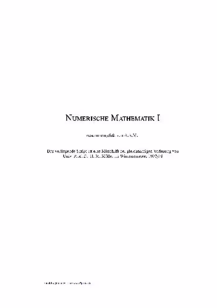 خرید و دانلود نسخه کامل کتاب Numerische Mathematik I