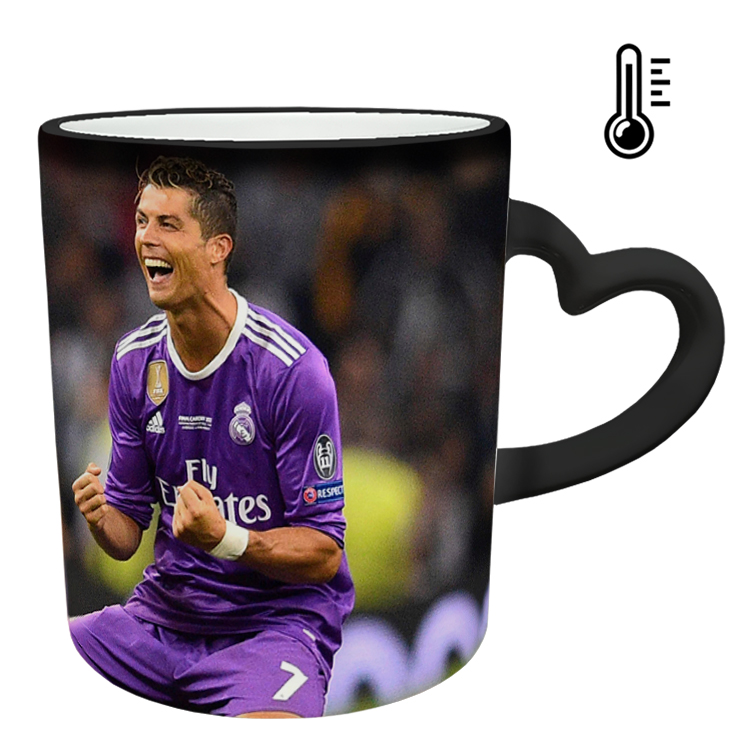 ماگ حرارتی مدل دسته قلبی اکلیلی طرح رونالدو کد 121