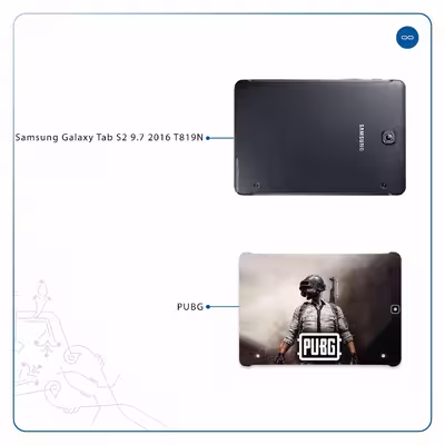 برچسب پوششی ماهوت مدل Pubg-Game مناسب برای تبلت سامسونگ Galaxy Tab S2 9.7 2016 T819N