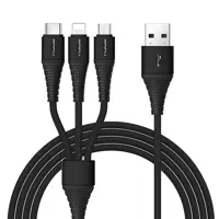 کابل تبدیل USB به MicroUSB / USB-C / لایتنینگ راک مدل RCB0560 طول 1.2 متر