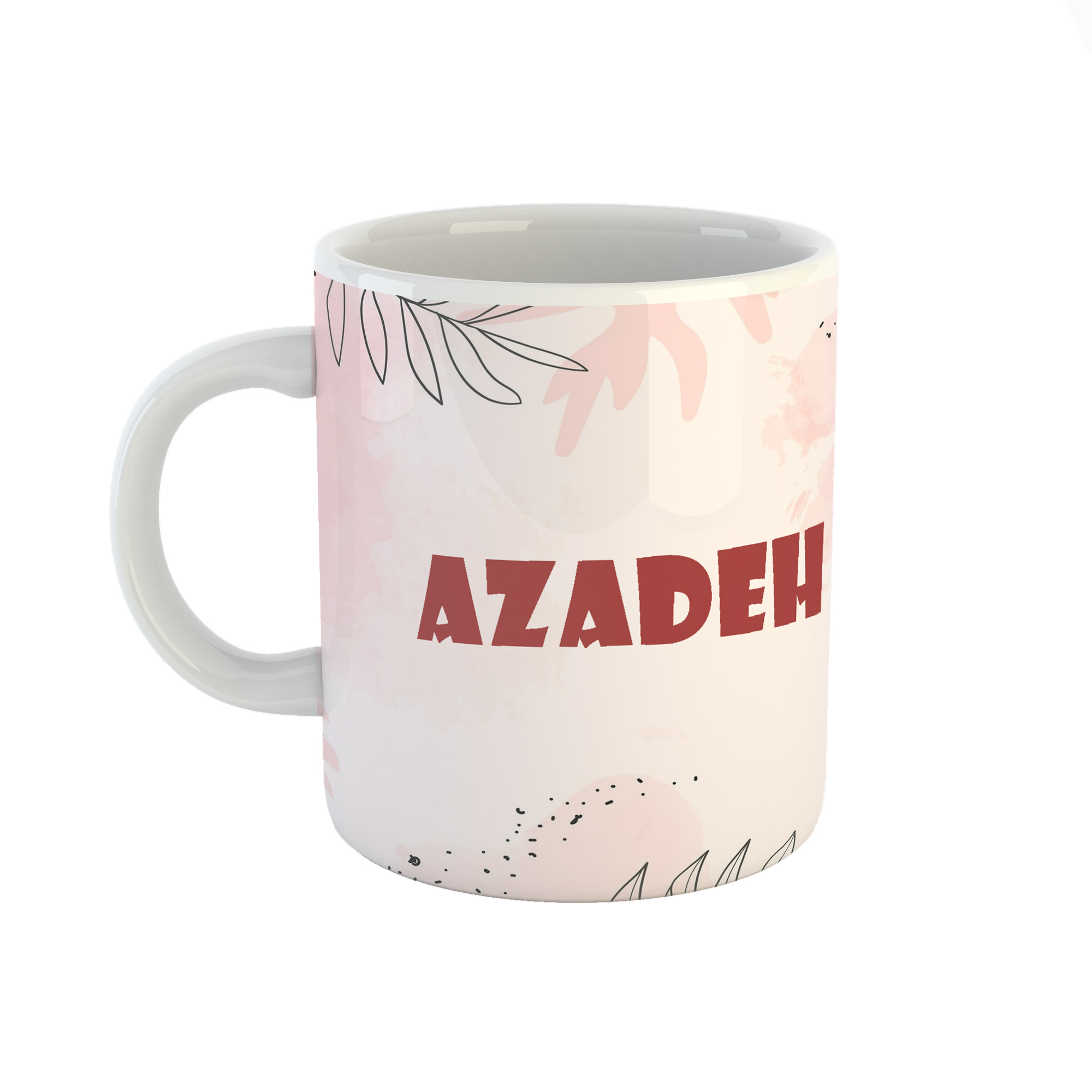 ماگ طرح اسم آزاده مدل برگ کد 224