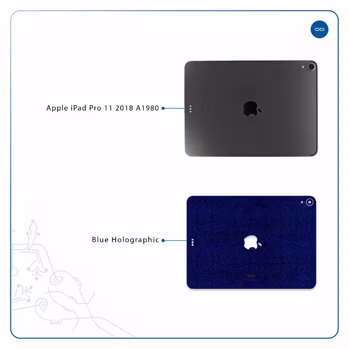 برچسب پوششی ماهوت مدل Blue-Holographic مناسب برای تبلت اپل iPad Pro 11 2018 A1980