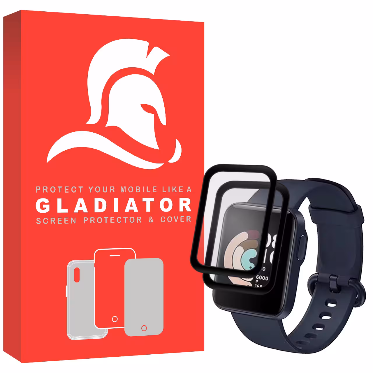 محافظ صفحه نمایش گلادیاتور مدل GWP2000 مناسب برای ساعت هوشمند شیائومی Redmi Watch بسته دو عددی