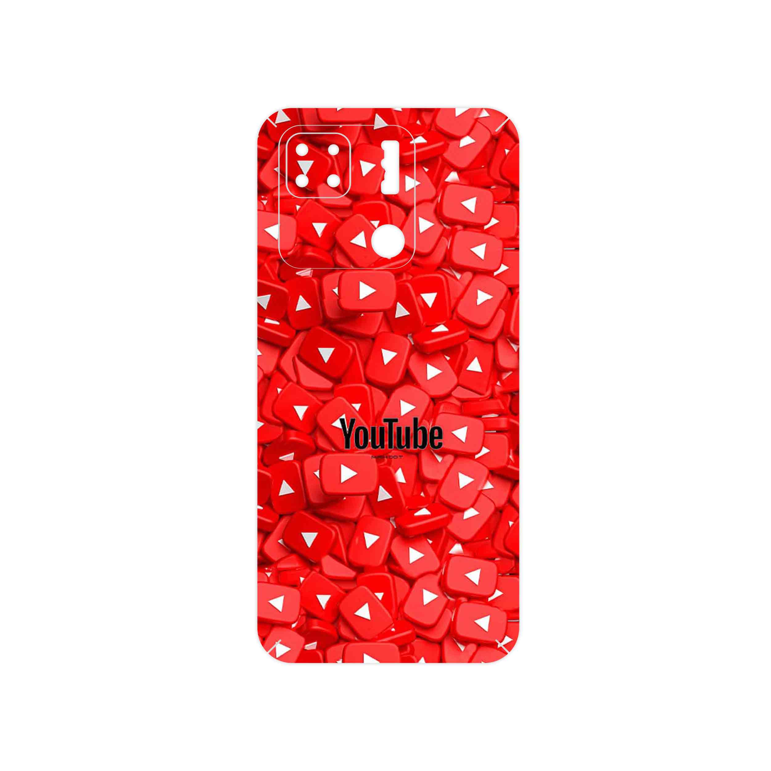 برچسب پوششی ماهوت مدل Youtube مناسب برای گوشی موبایل شیائومی Redmi 10A