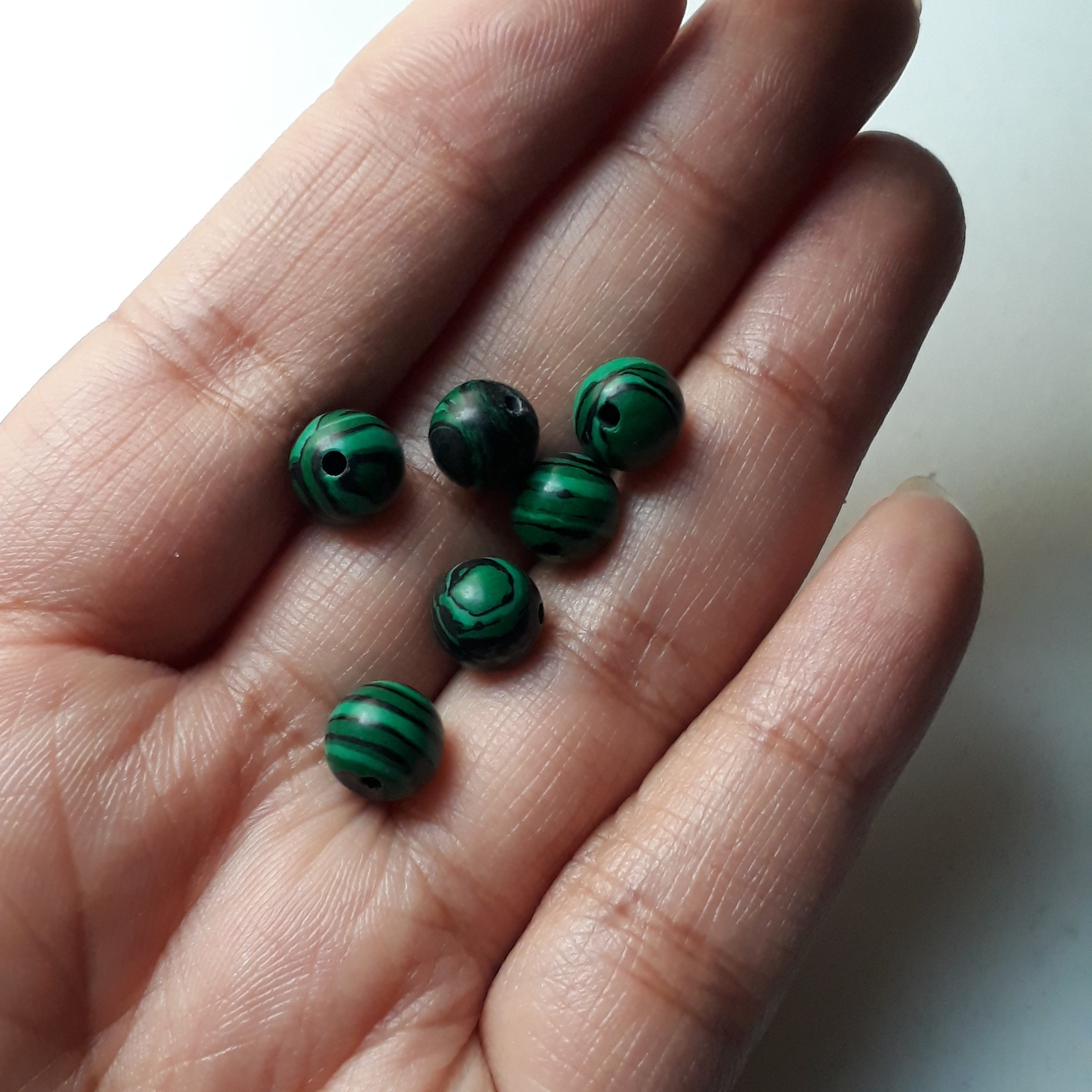 مهره سنگ مالاکیت سبز مهره سبز دستبند و گردنبند