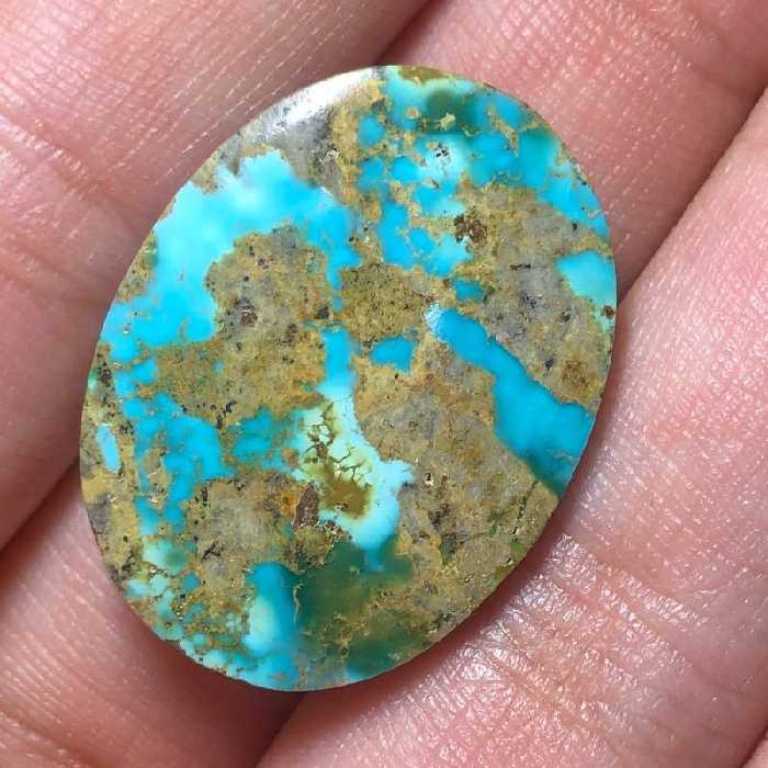 نگین فیروزه نیشابوری فاخر محشر کاملا طبیعی سایز مدالی کد 93