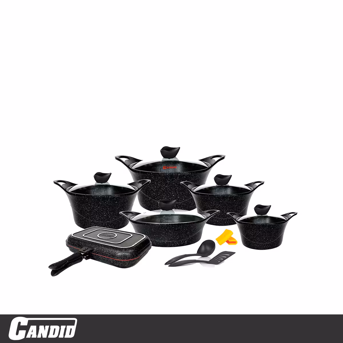 سرویس قابلمه 15 پارچه کاندید مدل کاپری دورو مشکی