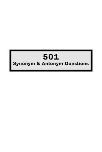 خرید و دانلود نسخه کامل کتاب 501 Synonym and Antonym Questions