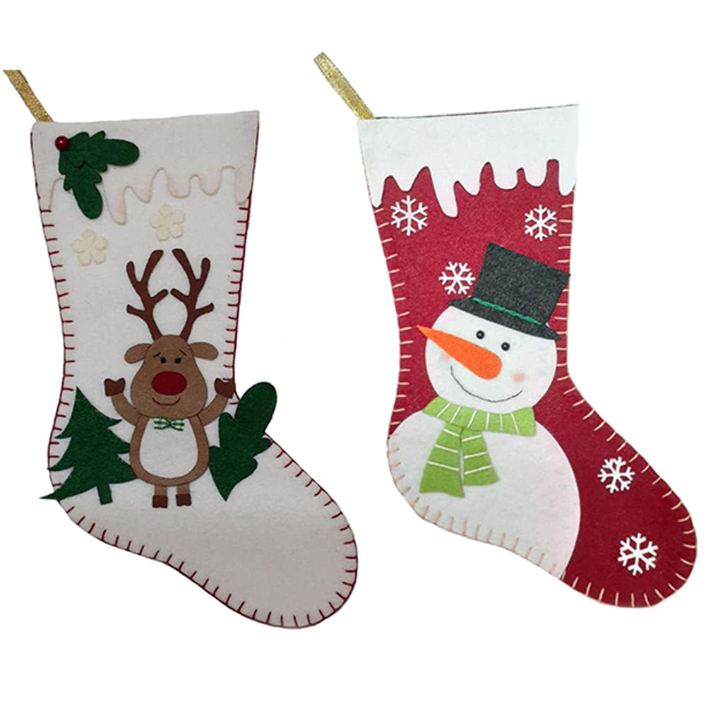 آویز تزیینی طرح جوراب کریسمس مدل M8 مجموعه 2 عددی