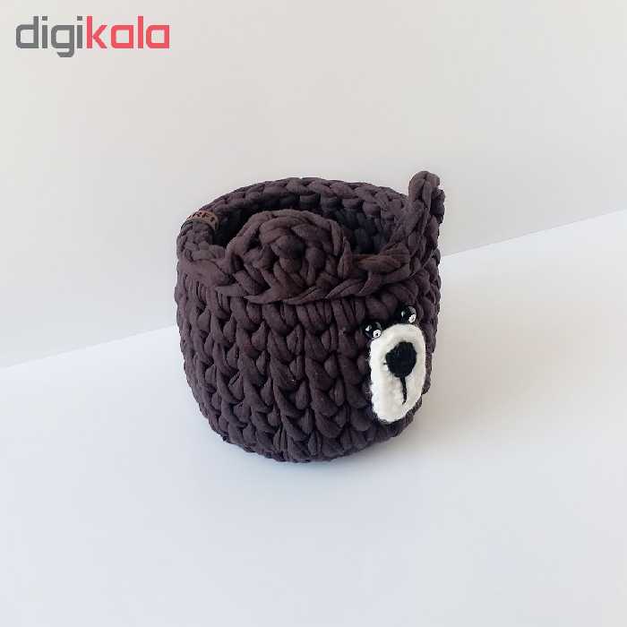 سبد قلاب بافی تریکو طرح خرس کد 005